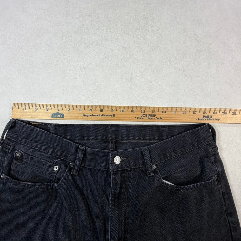 Levi's 505 Regular Fit Mens‎ 38x32 Black Straight Leg Denim Jeans 505-0260